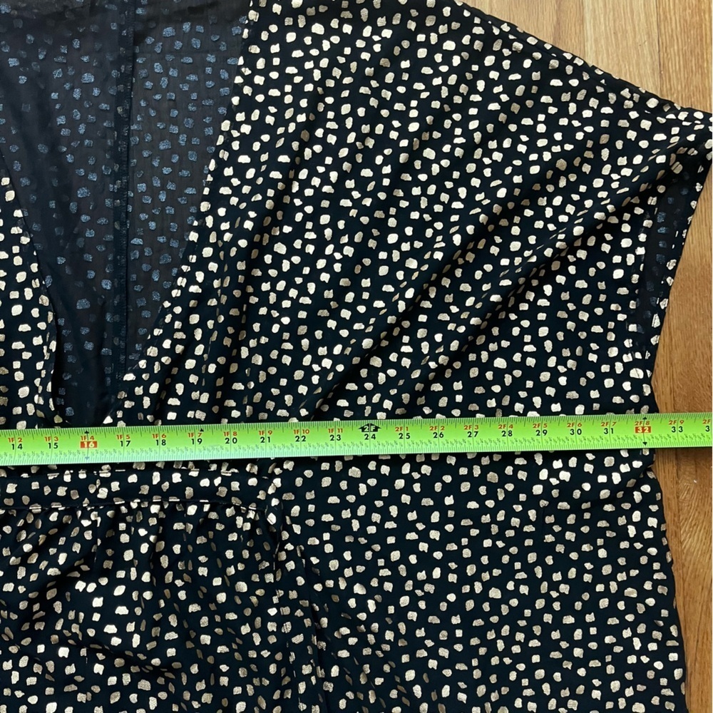 Swimsuits For All Black Metallic Gold Spots Cover Up Sheer‎ Caftan Size 2X/3X - Picture 10 of 10